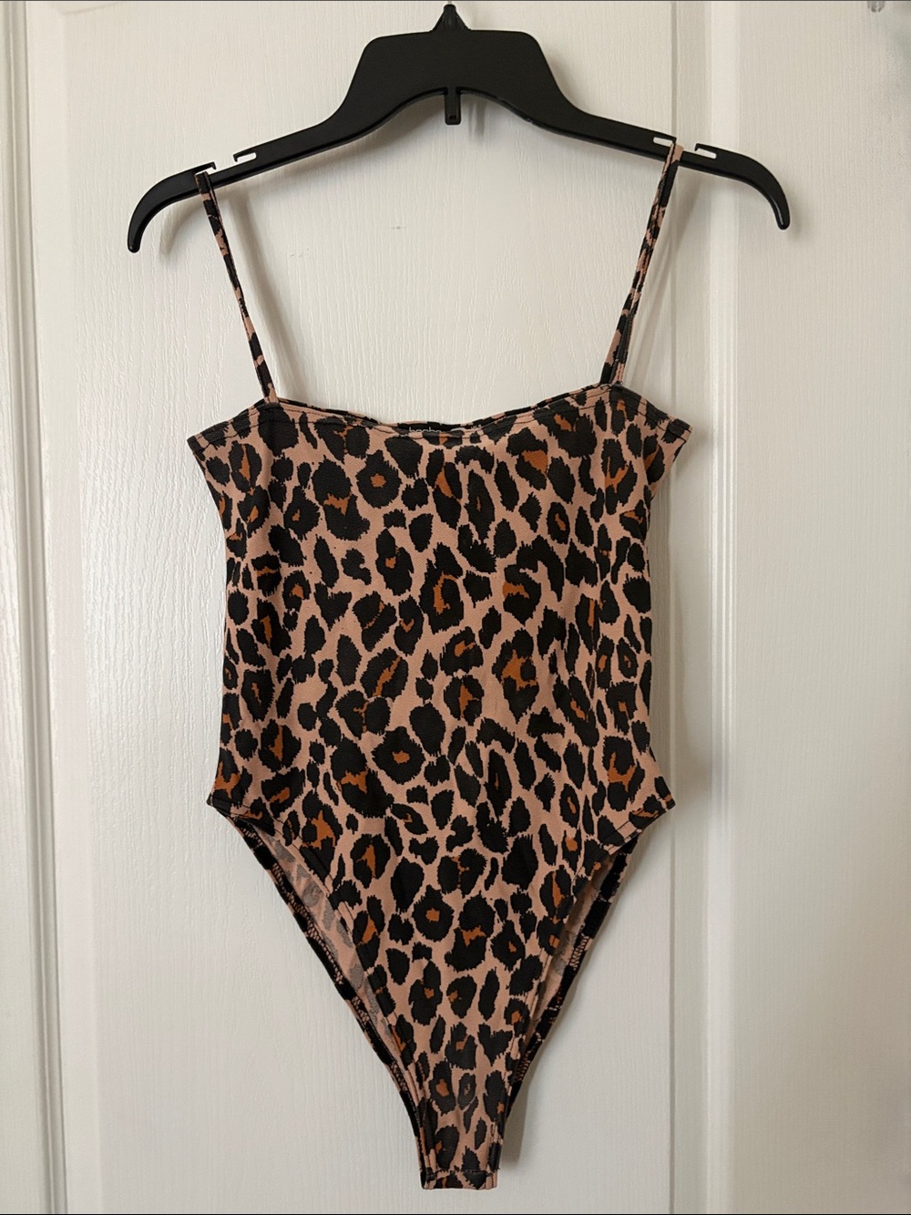 Leopard Print One-Piece Bodysuit - Brown